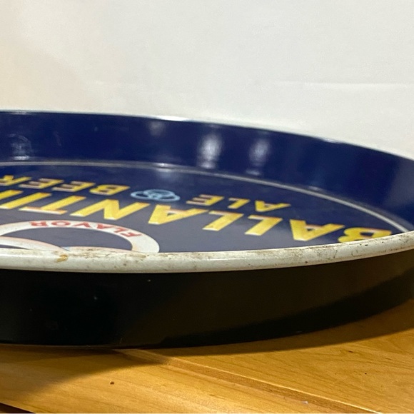 Vintage Ballantine's Ale & Beer Metal Advertising Waitress Beer Serving Tray - Picture 2 of 4
